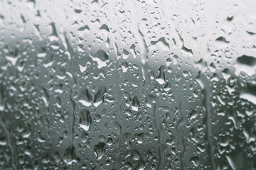 Raindrops on the window glass