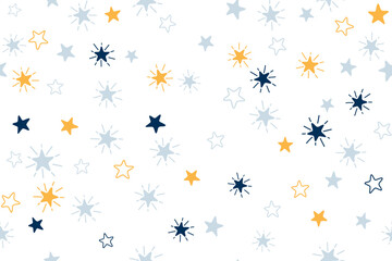 Stars childish vector seamless pattern graphic design. New Year gift wrapping pattern.