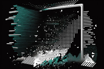 Colorful Grunge Glitch Distorted Noise Vector Geometric Shapes Textures Distressed Halftone Screen Printing Generative AI