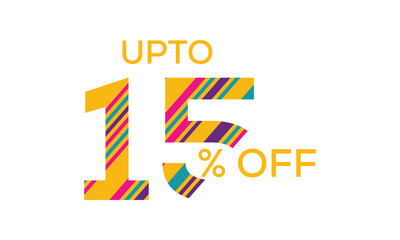upto 15% off abstract vector template, colorful upto 15% off vector, 15% off abstract vector