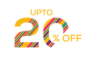 upto 20% off abstract vector template, colorful upto 20% off vector, 20% off abstract vector
