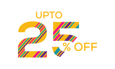 upto 25% off abstract vector template, colorful upto 25% off vector, 25% off abstract vector