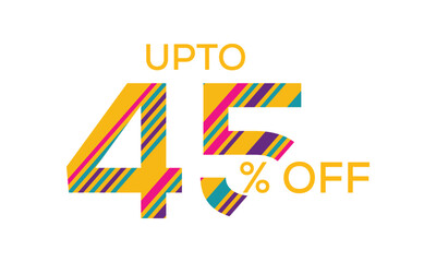 upto 45% off abstract vector template, colorful upto 45% off vector, 45% off abstract vector