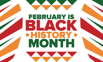 Fototapeta premium Black History Month. African American History. Celebrated annual. In February in United States and Canada. In October in Great Britain. Poster, card, banner, background. Vector illustration