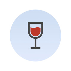 Wine icon, Flat vector illustration for web and mobile interface, EPS 10