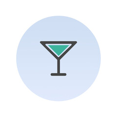 Cocktail glass icon, Flat vector illustration for web and mobile interface, EPS 10