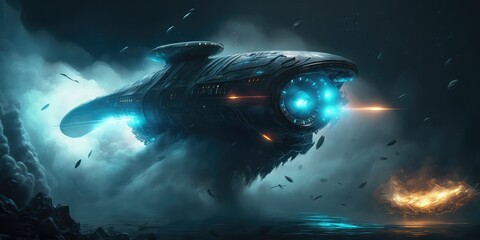 Obraz na płótnie Canvas Futuristic space ship