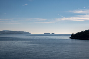 Beautiful islands on the horizon visible from the Dubrovnik city walls, Croatia