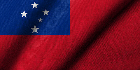 3D Flag of Samoa waving