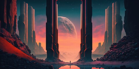 Alien planet landscape