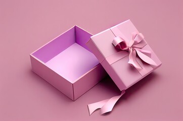 Open Purple Gift Box Attractive Wrapping Paper Generative AI