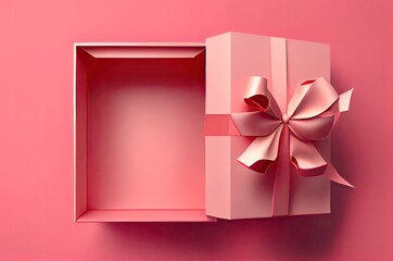Open Red Gift Box Attractive Bow Generative AI