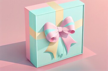 Pastel Rectangle Giftbox Generative AI