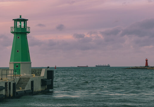 lighthouse in the port