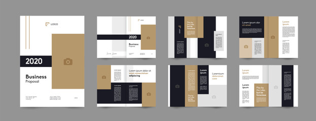 modern a4 clean business proposal brochure design template  - obrazy, fototapety, plakaty