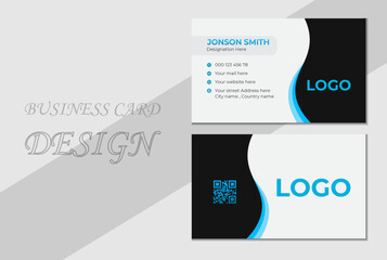  Double-sided creative business card template. Creative and Clean Blue Business Card Template.