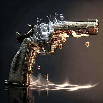 The 32cal handgun melted to nothing. - Generative AI