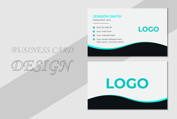 Blue Stylish Business Card. Creative and Clean Business Card Template. Business Card Template. Double-sided Business card.
