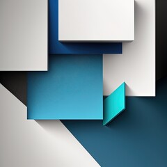 Fototapeta na wymiar Abstract geometric background, turquoise and blue. Generative AI