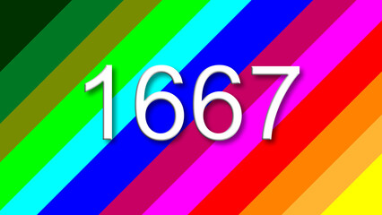 1667 colorful rainbow background year number