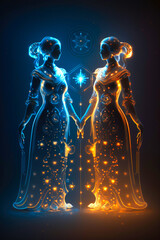 Gemini zodiac sign created with Generative AI technology.