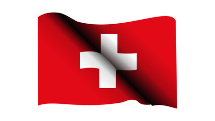 waving Flag of Switzerland