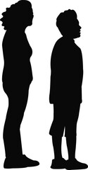 two people waiting, body silhouette vector