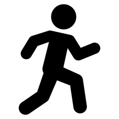 Logo running. Icono plano con silueta aislada de hombre corriendo