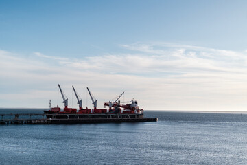 ship cranes in the sea