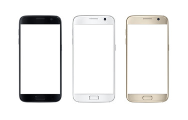 Transparent phone in three colors black, silver and gold
