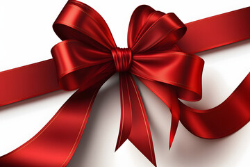 red bow on white background