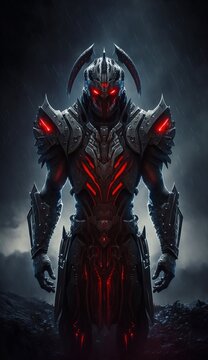 alien warrior with futuristic weapons, generative AI