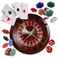 3d rendering - Casino gaming concept - obrazy, fototapety, plakaty