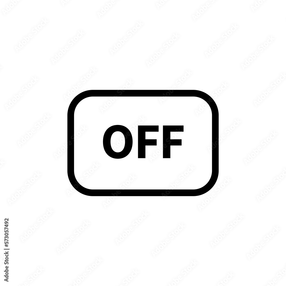 Poster off switch button isolated on white background. off sign. off pictogram
