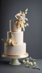 Fototapeta na wymiar Chic and Modern Wedding Cake: Delicate and Elegant Design. Generative AI
