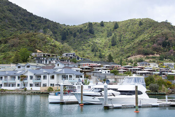 Fototapeta na wymiar Picton Town Marina With Boats