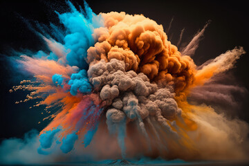 Stunning display of powder exploding in the air, generative ai