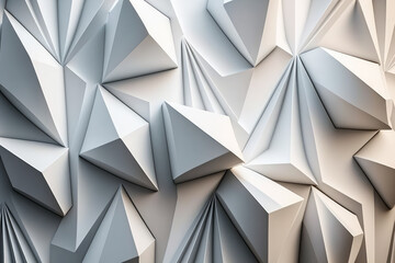 Vibrant 3D abstract white polygonal pattern on a futuristic wallpaper, generative ai