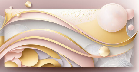 Elegant horizontal banner with pastel colors, generative ai