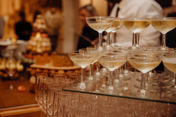Service du champagne pour l'évènement