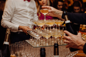 Pyramide de champagne pour la célébration