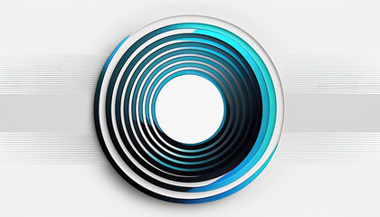Fototapeta premium blue and white circles background, with copy space, generative ai illustration