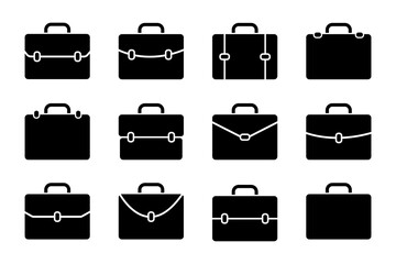 Briefcase vector icons collection