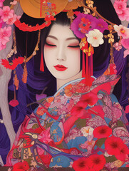 girl in kimono generative ai