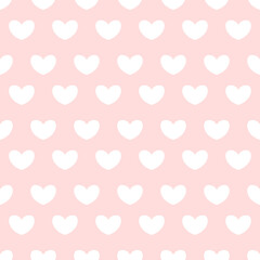 seamless pattern with hearts, Cute pattern with hearts, white hearts on a pink background