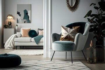 Elegant Living Room Featuring a Designer Armchair