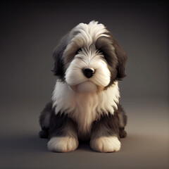 Puppy Bearded Collie - Generative AI