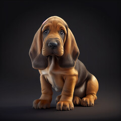 Puppy Bloodhound - Generative AI - obrazy, fototapety, plakaty