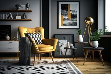 Design Armchair Adds Flair to Stylish Living Room