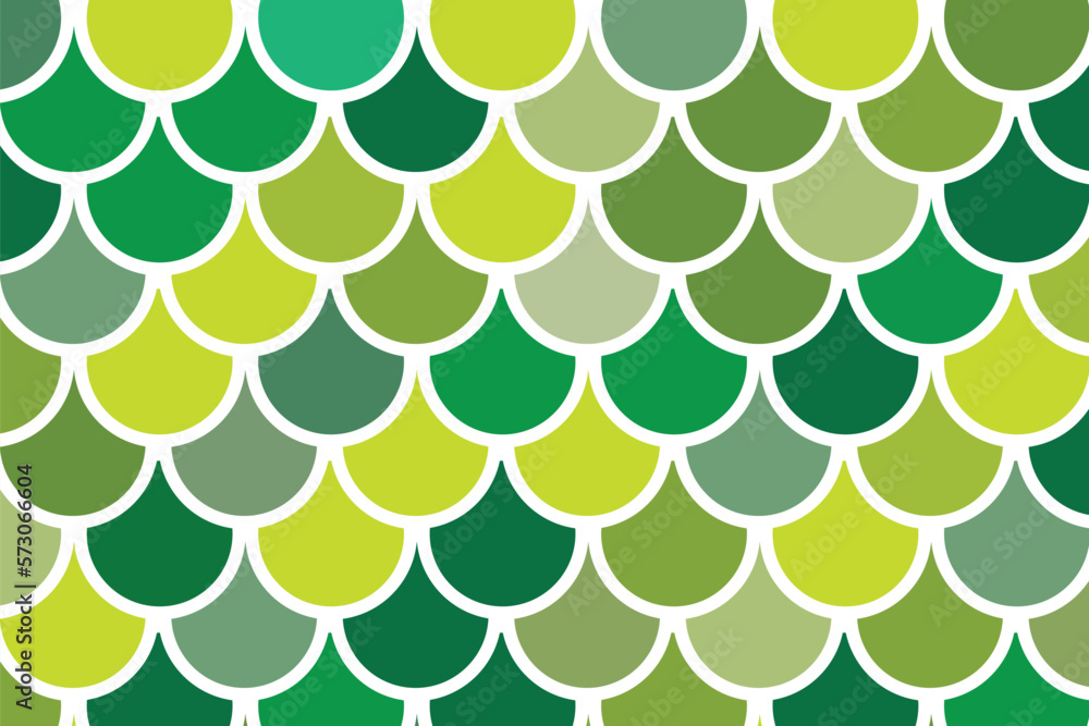 Aufkleber simple sweet green color fish scale pattern.